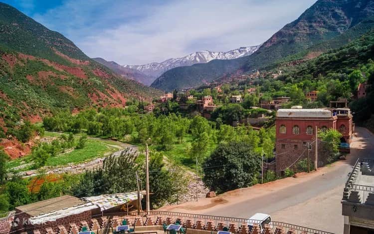 Berber village in Ourika Valley, Atlas Mountains Morocco